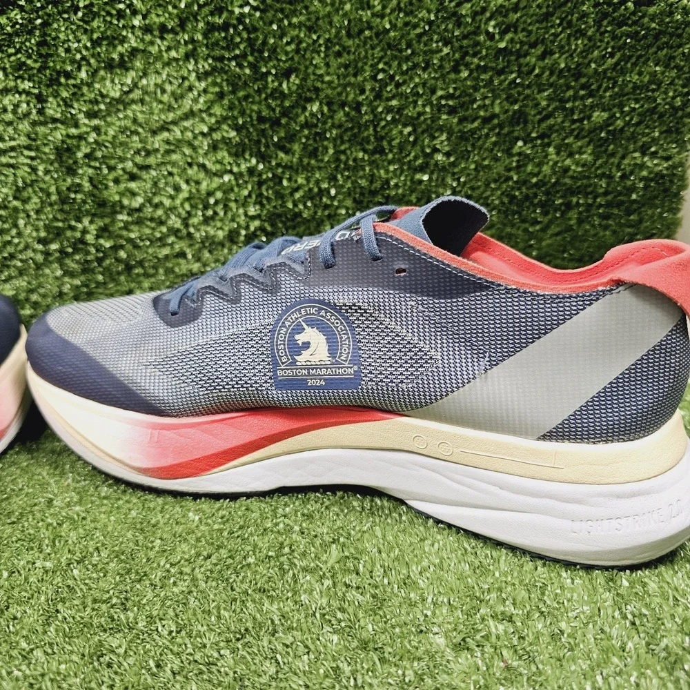 adidas Adizero Boston 12 Blue White Red Athletic Running Sneakers Mens 12 - Picture 7 of 14
